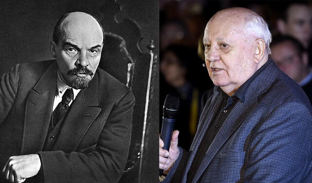 Vladimir Lenin y Mijaíl Gorbachov
