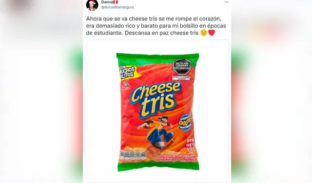 Adiós Cheese Tris: peruanos lamentan retiro de icónico producto y lo despiden con memes