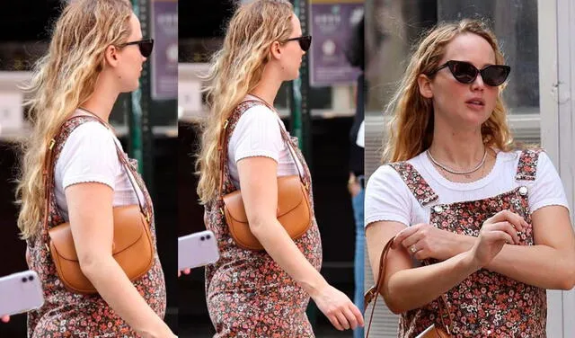 Jennifer Lawrence fue captada luciendo su embarazo en las calles de New York. Foto: Daily Mail