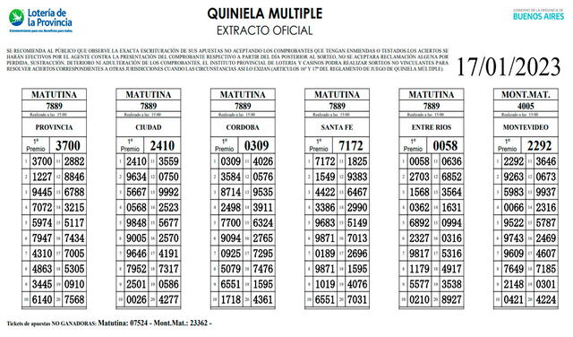 Quiniela Matutina