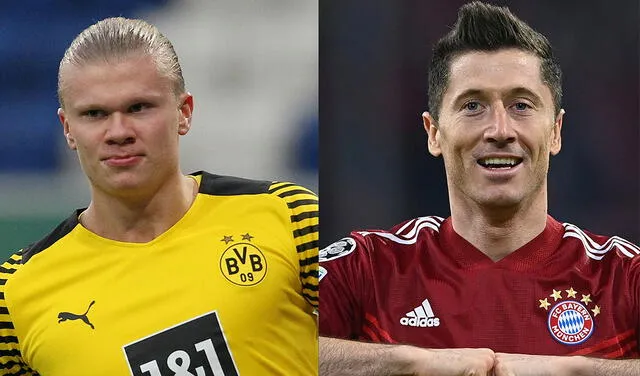 Robert Lewandowski y Erling Haaland son las estrellas de sus respectivos equipos. Foto: AFP