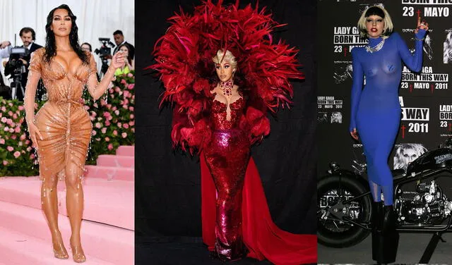 Kim Kardashian, Cardi B y Lady Gaga luciendo los diseños de Thierry Mugler. Foto: Instagram