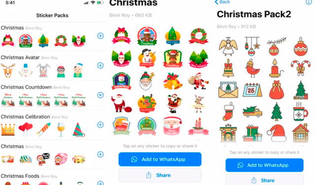 Christmas Stickers – WA Stickers es otra gran opción para usuarios de iPhone. Foto: App Store