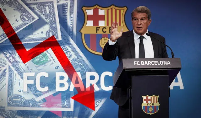 Cuando Laporta anunciaba la salida de Messi del Barcelona, reveló que la deuda del club alcanzaba los 1.350 millones de euros. Foto: EFE composición LR/Jazmín Ceras