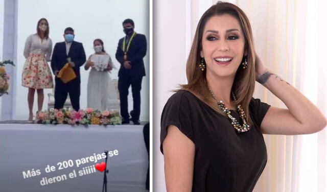 Karla Tarazona orgullosa tras apadrinar boda civil comunitaria: “200 parejas se dieron el sí”