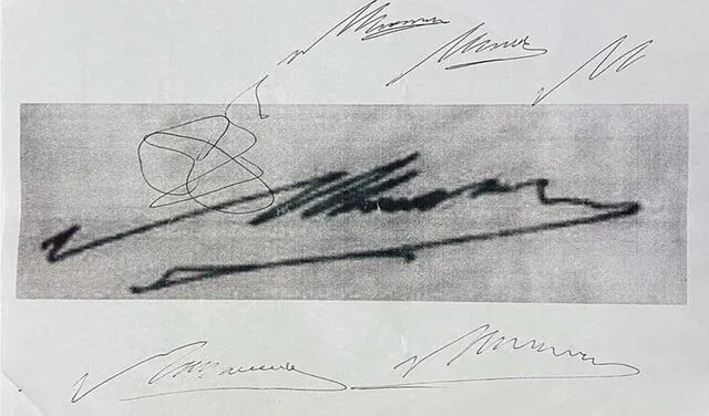 Luque habría practicado cómo falsificar la firma de Maradona varias veces. Foto: Infobae