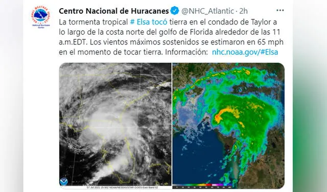 Elsa toca tierra como tormenta en el noroeste de Florida y continúa su trayecto en EE. UU.