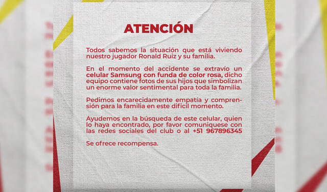 Comunicado del club Atlético Grau en sus redes sociales. Foto: Club Atlético Grau