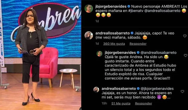 Andrea Llosa reacciona a su imitación en JB en ATV “Es un honor”