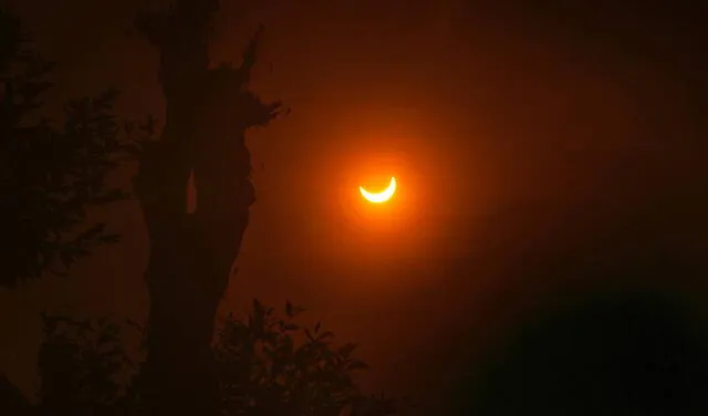 Fotografía de un eclipse parcial de sol. Foto: NASA
