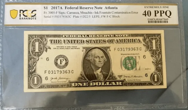 Este modelo de billete de un dólar se publicó en 2017 y ahora valen US$ 290.000