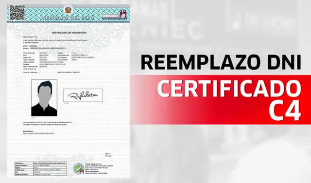 El Certificado C4 reemplaza al DNI para realizar trámites personales. Foto: La República