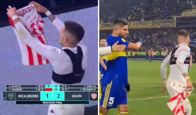 Troyansky desató la furia de todos los jugadores de Boca tras celebrar con su camiseta. Foto: captura/ESPN