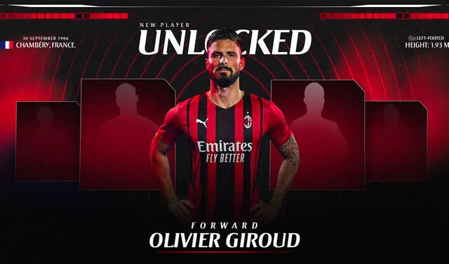 AC Milan anunció el fichaje de Olivier Giroud