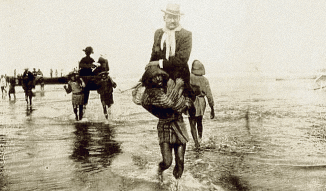 Campesino cargando a un hacendado