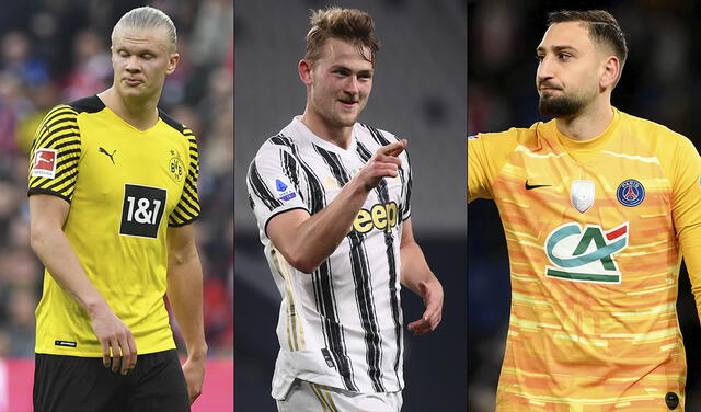 Erling Haaland, Matthijs De Ligt y Gianluigi Donnarumma son los tres jugadores top de Mino Raiola. Foto: composición de AFP