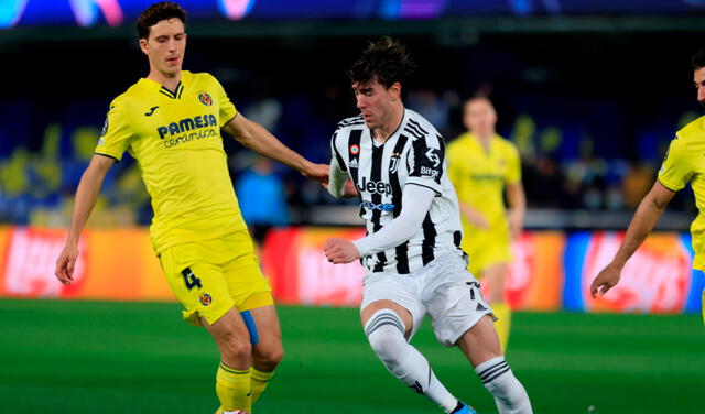 Juventus se fue al descanso con el marcador 1-0 a su favor contra Villarreal. Fotos: EFE