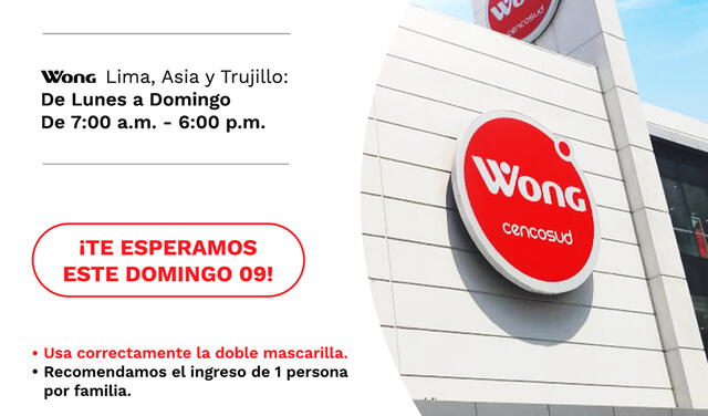 Wong Horarios Día de la Madre