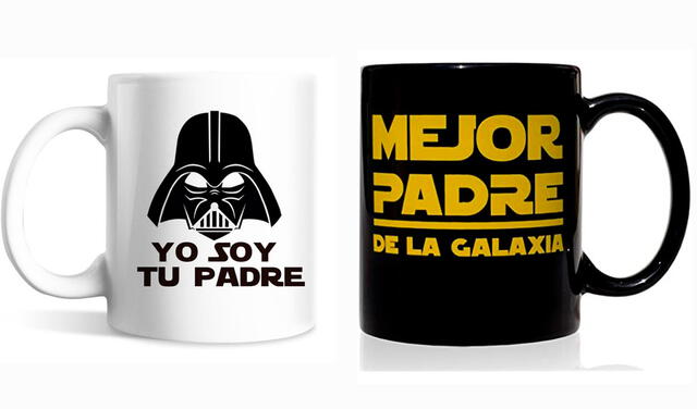 Hay diversos modelos de tazas de Star Wars que puedes regalarle a tu paá. Foto: composición/Mercado Libre/Amazon    