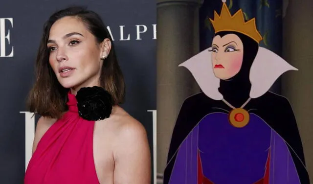   Gal Gadot will play the evil queen in the live action movie 'Snow White'.  Photo: composition LR/ AFP/Disney   