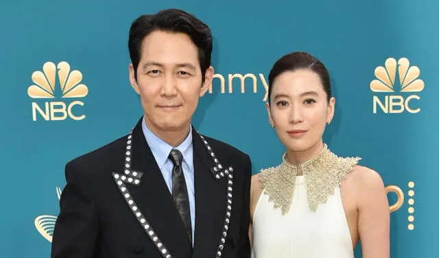 Lee Jung Jae y Lim Sae Ryung en los Emmy 2022. Foto: Emmy   