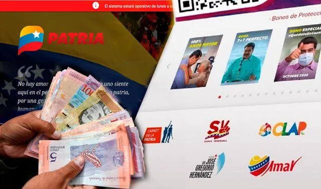  Entérate cómo obtener el dinero de los bonos del Sistema Patria en Venezuela. Foto: composición LR / AFP / Patria<br> 