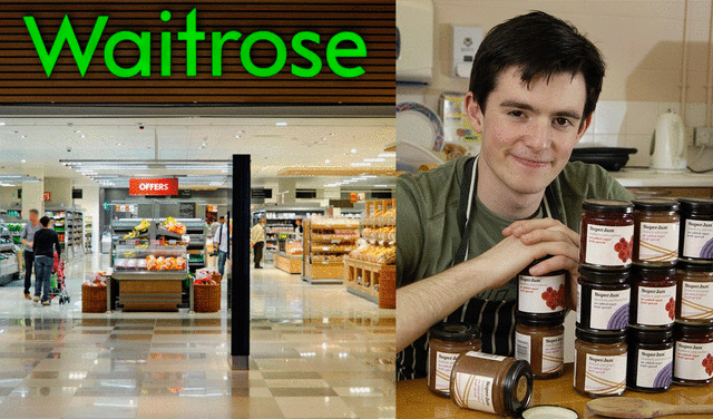  Doherty logró vender su producto en Waitrose en su tercer intento. Foto: composición LR / The Sun<br>    