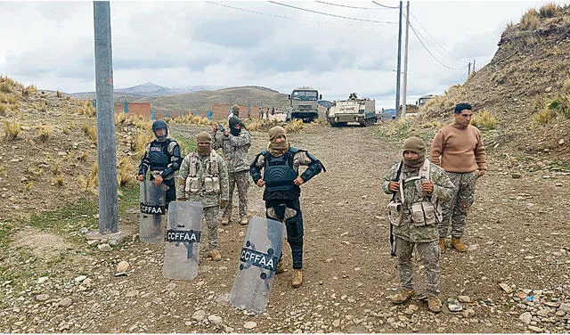  Base. Soldados se han instalado en la localidad de Laraqueri. Foto: Liubomir Fernández/La República    