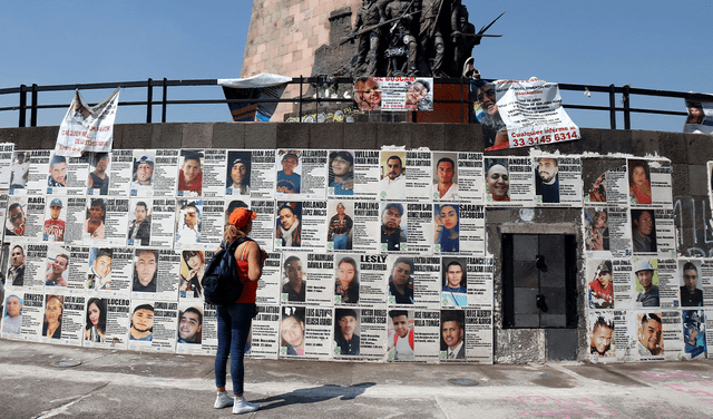 Glorieta de los Desaparecidos (Rotonda de los Desaparecidos) en Guadalajara, estado de Jalisco, México. Foto: AFP   