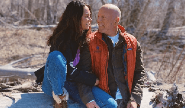 Bruce Willis y su pareja británica decidieron casarse pese a la diferencia de edad de 23 años. Foto: Instagram  