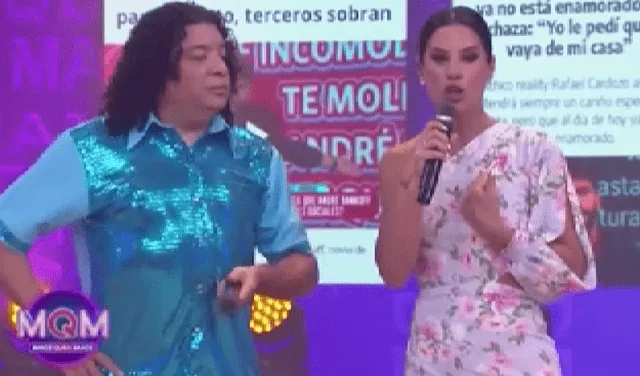 María Pía Copello expresó su molestia durante programa en vivo por comportamiento de la producción de “América Hoy”. Foto: captura América TV    