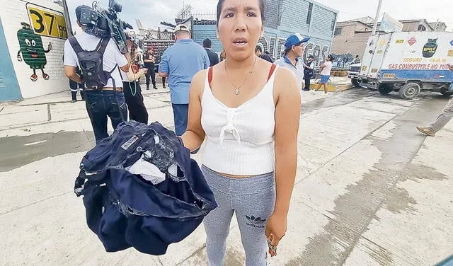 Testigo. Juliana Sánchez dice que su suegro resultó herido. Foto: Jessica Merino / URPI-LR   