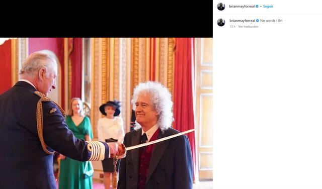  Brian May se pronuncia sobre su título honorífico. Foto: Captura de Instagram   