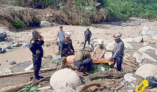 En Canchaque. Mujer arrastrada por un huaico fue hallada en una quebrada, en Piura. Foto: difusión   
