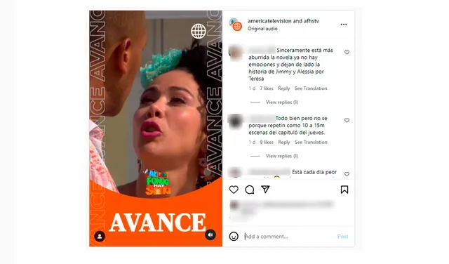  Fans de "Al fondo hay sitio" en contra de la serie por reciclar trama. Foto: captura de Instagram   