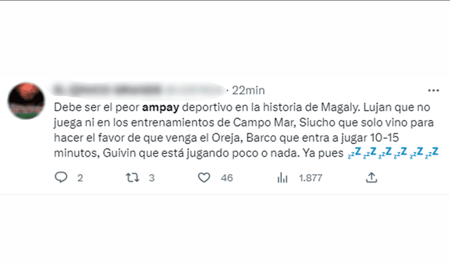  Comentarios de hincha crema. Foto: captura/Twitter   