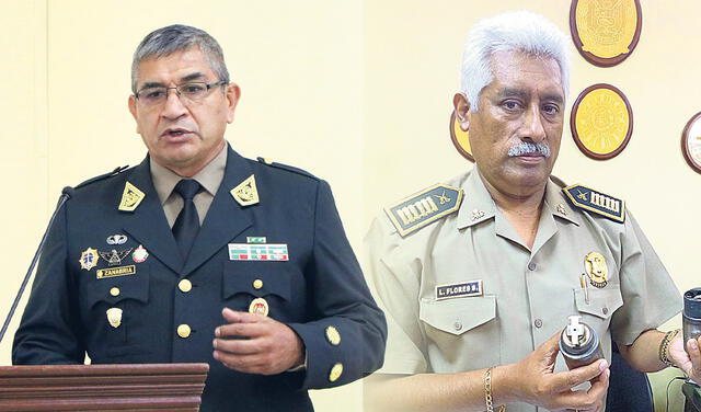  A la izquierda, el General Víctor Zanabria A, y el General Luis Flores Solis. Foto: difusión   