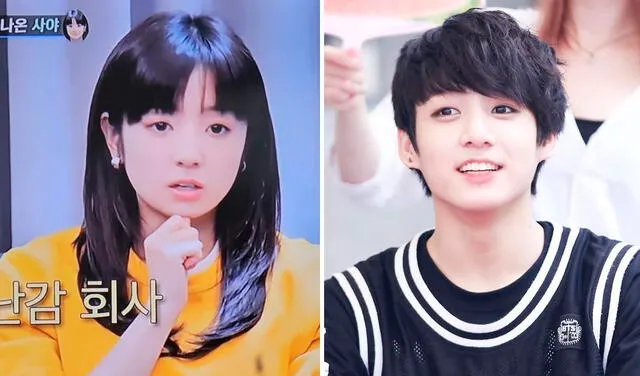 Hirai Saya y Jungkook, el integrante más joven de BTS. Foto: composición LR/TVChosun/Hybe   