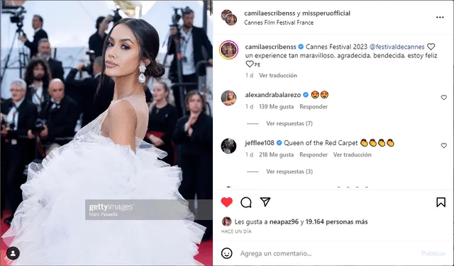  Camila Escribens en Cannes. Foto: captura/Instagram   