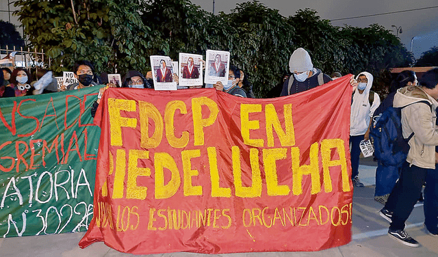  Protesta en San Marcos. Alumnos tomaron ayer la ciudad universitaria. Foto: difusión   