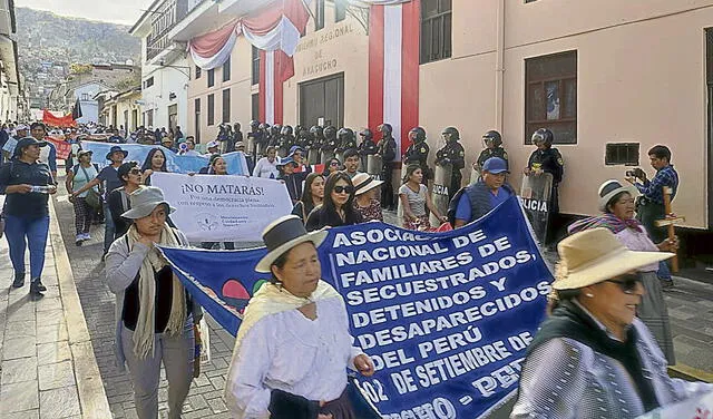 Ayacucho. En Huamanga y Huanta se realizaron marchas. Foto: difusión   