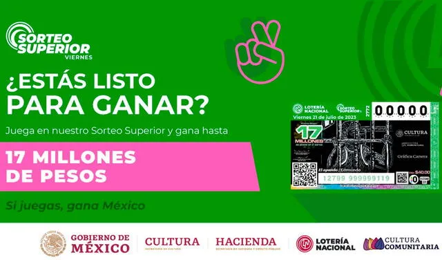 El Sorteo Superior de la Lotería Nacional de México se realiza todos los viernes. Foto: Lotería Nacional   