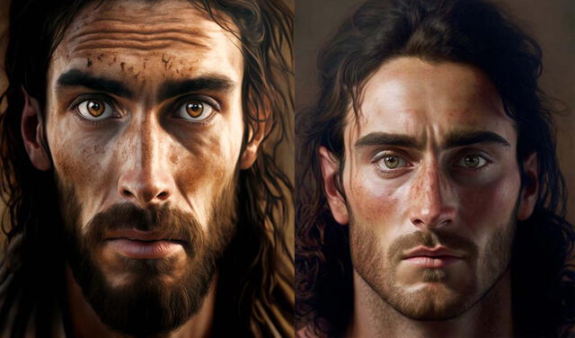  Jesús era de piel más morena, ojos marrones y el pelo más corto según la Inteligencia Artificial. Foto: difusión  