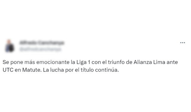  Hinchas reaccionan en las redes sociales por la victoria de Alianza Lima. Foto: Twitter   