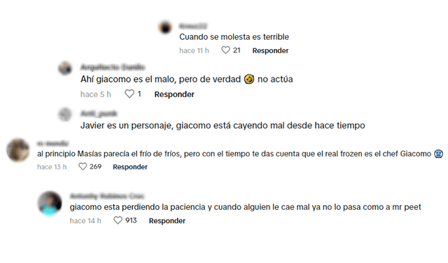  Usuarios de TikTok sorprendidos con el comentario de Giacomo Bocchio. Foto: TikTok 