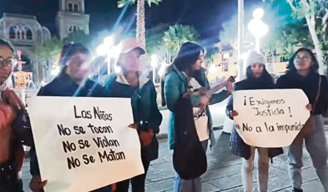  Plantón. Mujeres protestaron exigiendo justicia en Huaraz. Foto: difusión   