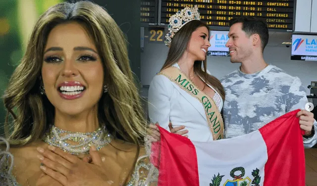 Patricio Parodi se despidió de Luciana Fuster en aeropuerto de Perú y luego se reencontraron en la coronación del Miss Grand International 2023. Foto: composición LR/Difusión/Instagram/ Luciana Fuster    