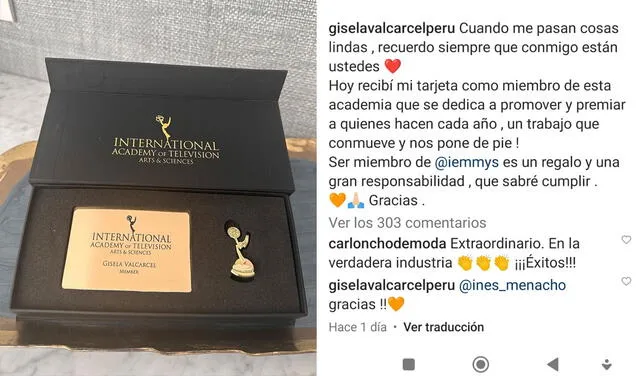 La elegante caja llegó a las manos de Gisela Valcárcel desde Estados Unidos. Foto: Instagram / Gisela Valcárcel.   