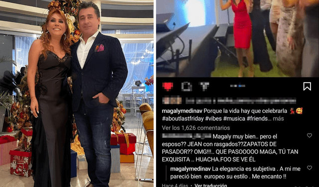  Magaly Medina y su respuesta a usuaria que criticó outfit de su esposo Alfredo Zambrano. Foto: composición LR/Instagram/Magaly Medina   