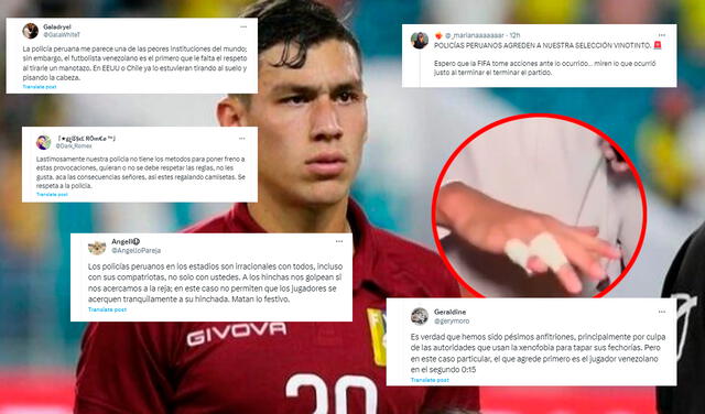 Usuarios reaccionan en redes sociales tras enfrentamiento entre jugadores de Venezuela y PNP. Foto: composición LR/'X'   